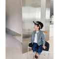 Boys' Leather Autumn Jacket With Stand-Up Collar